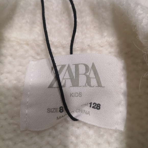 Zara girl Grey and white cozy sweater - Picture 4 of 8